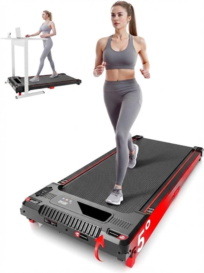SNJY® Loopband Inklapbaar - Opvouwbare Loopband - Wandelband - Walking Pad Treadmill - 1-6 km/u - Zwart