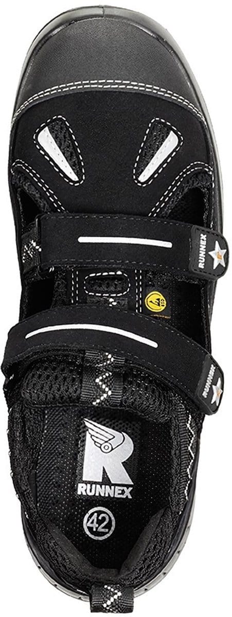 RUNNEX S1-ESD-veiligheidsitalb -schoen TeamStar Zwart/Zilver