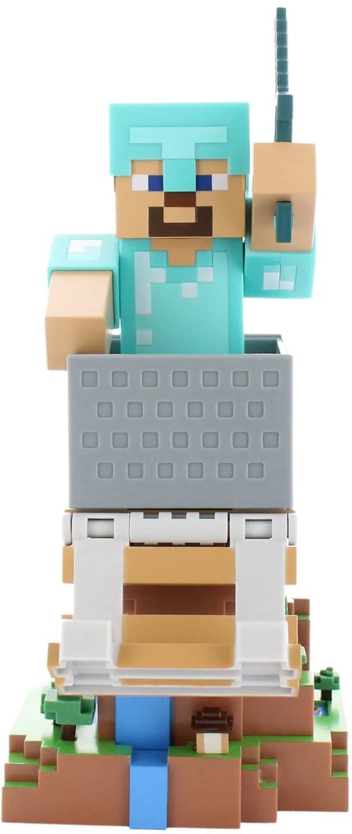 Minecraft - Diamond Steve - figurine standaard voor telefoon | controller | oplaadcase (Cable Guys R.E.S.T.)
