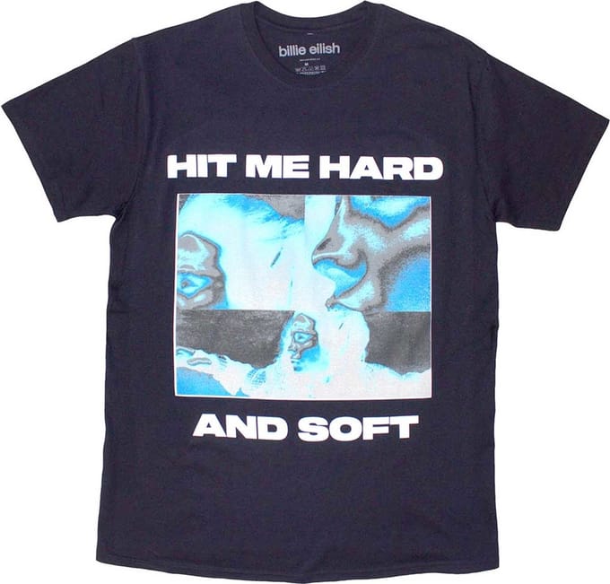 Billie Eilish - Hit Me Hard And Soft Negative Heren T-shirt - L - Donkerblauw