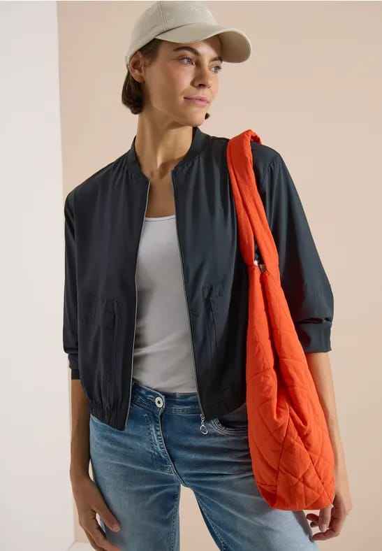 Effen blouson met ritssluiting