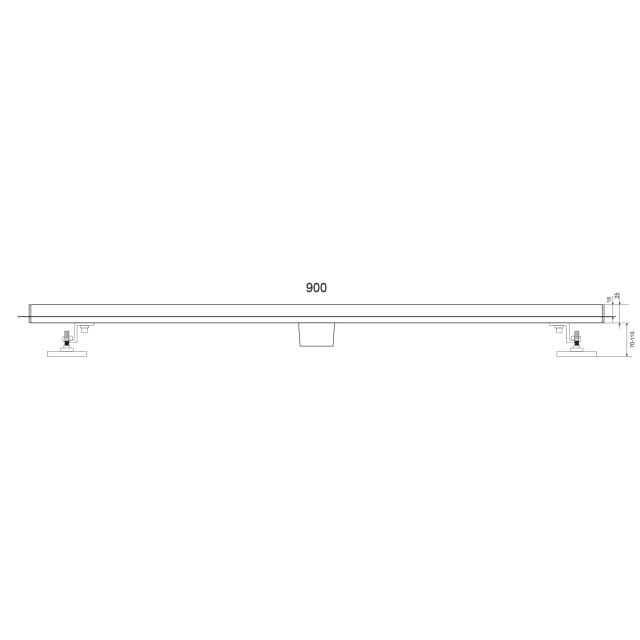 Mirlux Douchegoot - 90cm - Goud - Tegelrooster - RVS - Met Flens