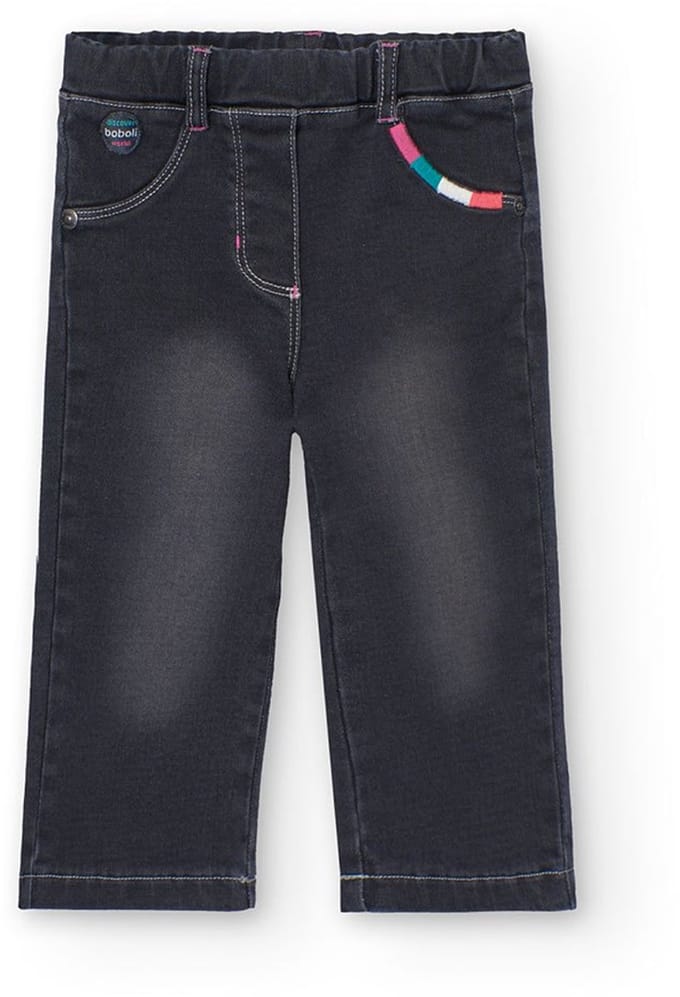 Boboli Denim Knit Broek Zwart 24 Months Meisje