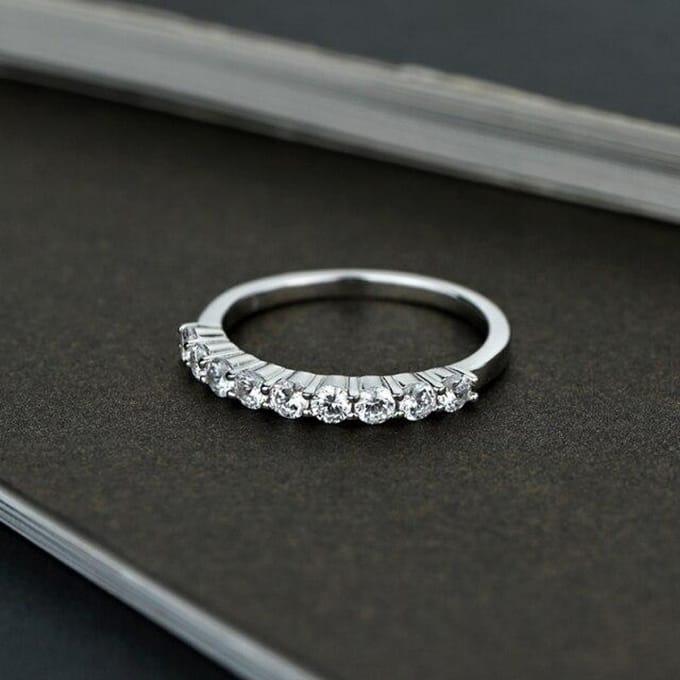 Mode Sale 925 Sterling Zilver Huwelijksverjaardag Semi-Eeuwige Sona Simulatie Diamant Ring Kwaliteitsgarantie 8 black