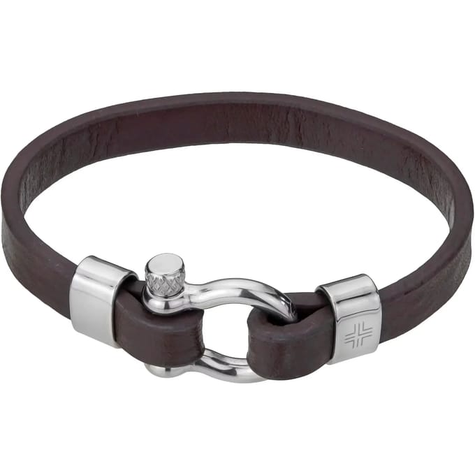 Echt leer en roestvrij stalen armband Philipp Blanc Paul