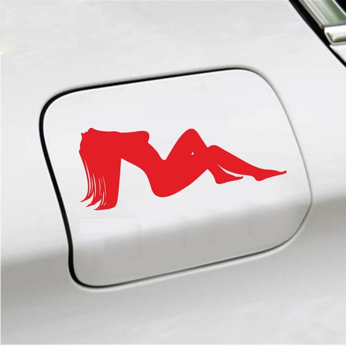 Bumpersticker - Dame - 7,3 X 18 - Rood