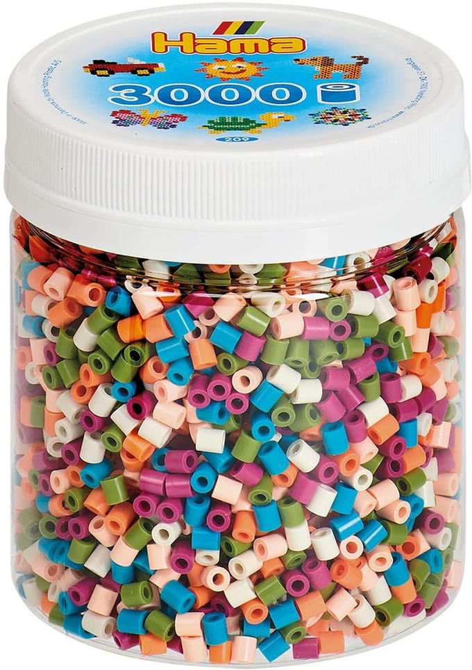 Hama strijkkralen kleurenmix potje - 3000 stuks creatief speelgoed.