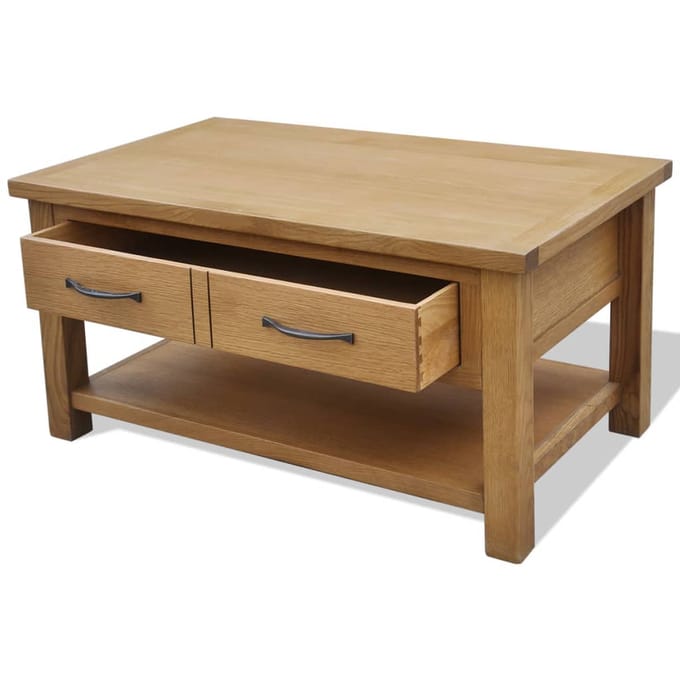 vidaXL - Salontafel - 88x53x45 - cm - massief - eikenhout