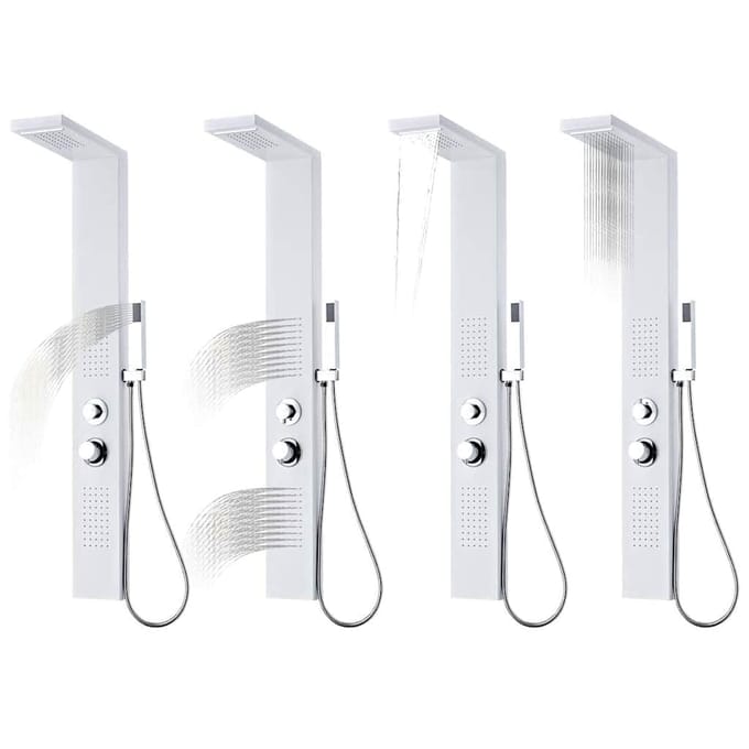 Vidaxl Panneau de Douche, Aluminium, Mat, Blanc