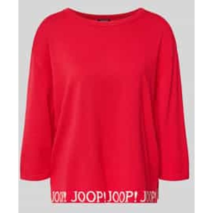 Gebreide pullover met label-details en 3/4-mouw model 'Kussa'