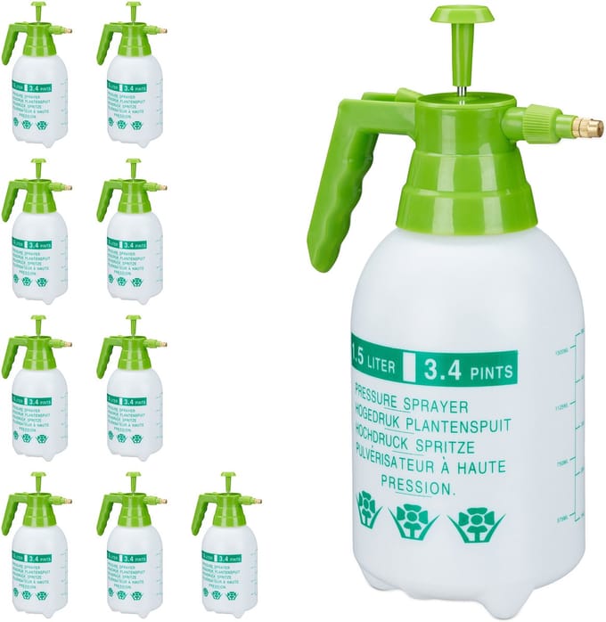10x drukspuit 1,5 liter - hogedruk plantenspuit - druksproeier - plantensproeier