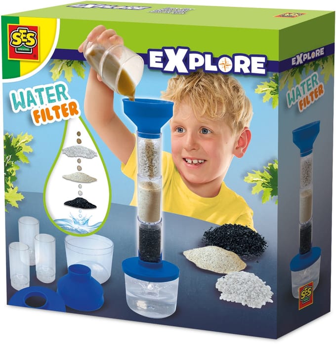 SES Creative – Explore - Water filter - 6-delig filter - Maak je eigen heldere water - STEM Speelgoed - Experimenten voor kinderen