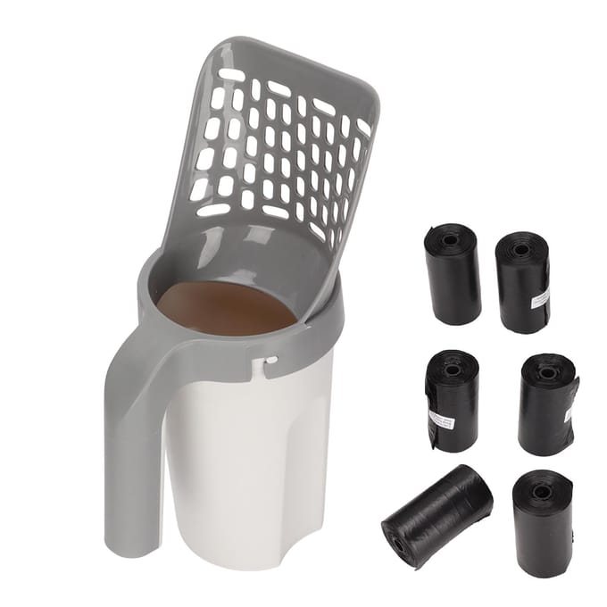 Kattenbakschep Afneembaar Lekdicht Multifunctioneel Geïntegreerde Kattenbakschep voor Katten Huisdieren gray