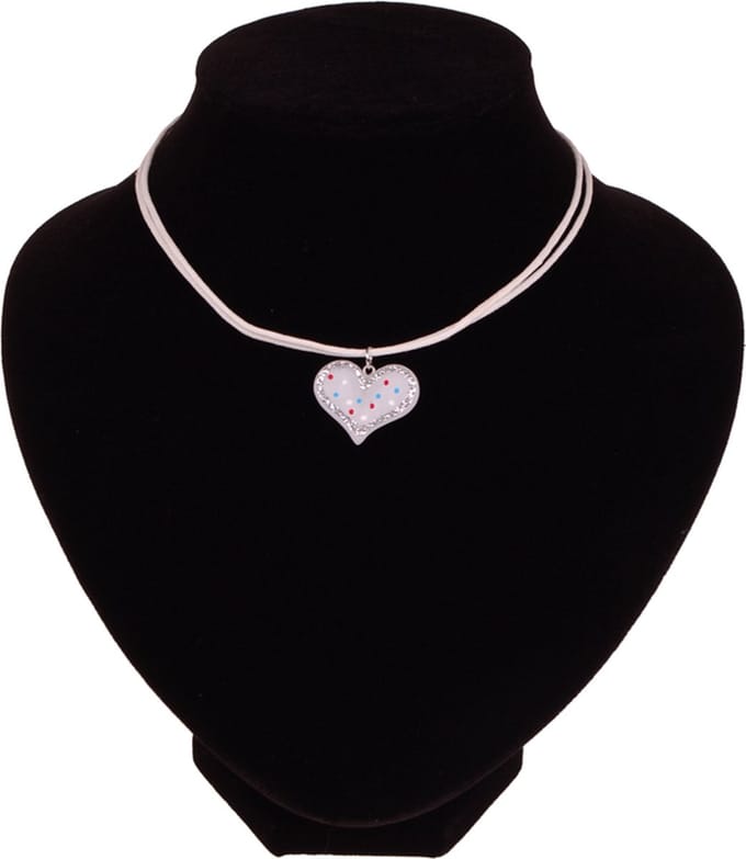Kinderketting wit met hartje