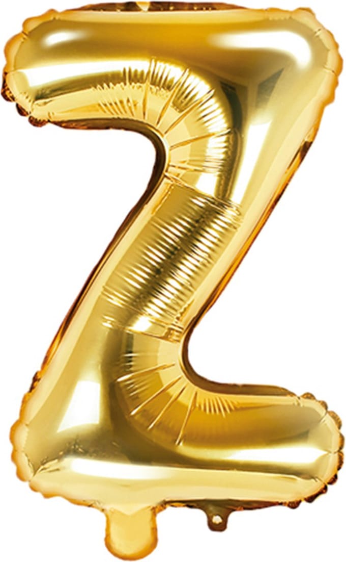 Partydeco - Folieballon Goud Letter Z (35 cm)