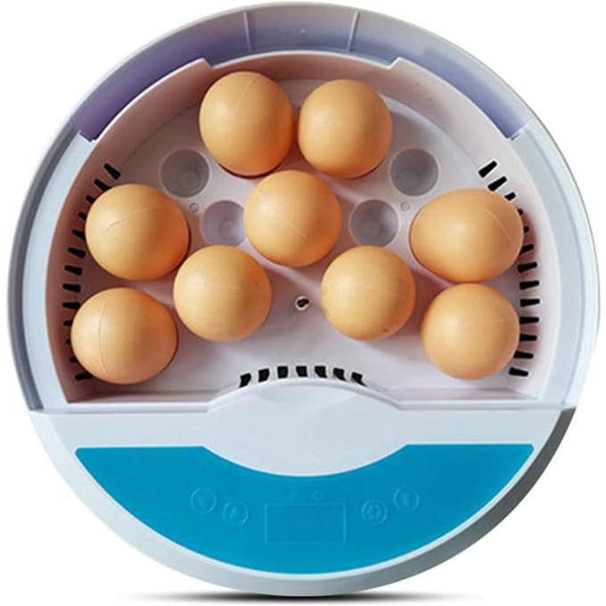 Broedmachine voor 9 eieren met temperatuurweergave, eierkaarslamp en touchscreen, Chick Cozy Broedmachine EU Plug brown