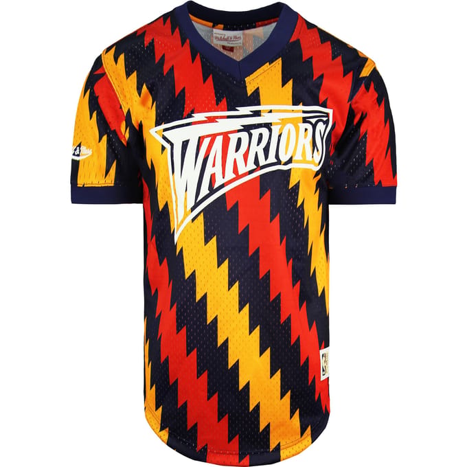 Mitchell & Ness NBA Golden State Warriors Wordmark Mesh Heren T-shirt