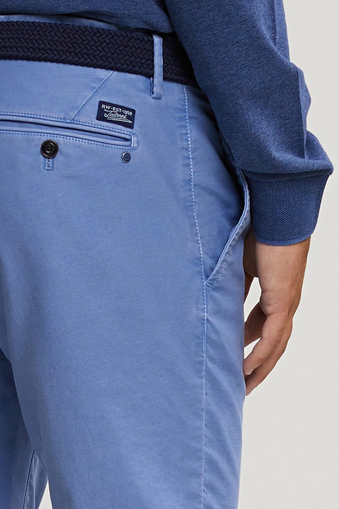 River Woods Slim Fit Basic Chino Pants Colorado Blue Größe: 40 | Chinos Outlet | Herren | Blau