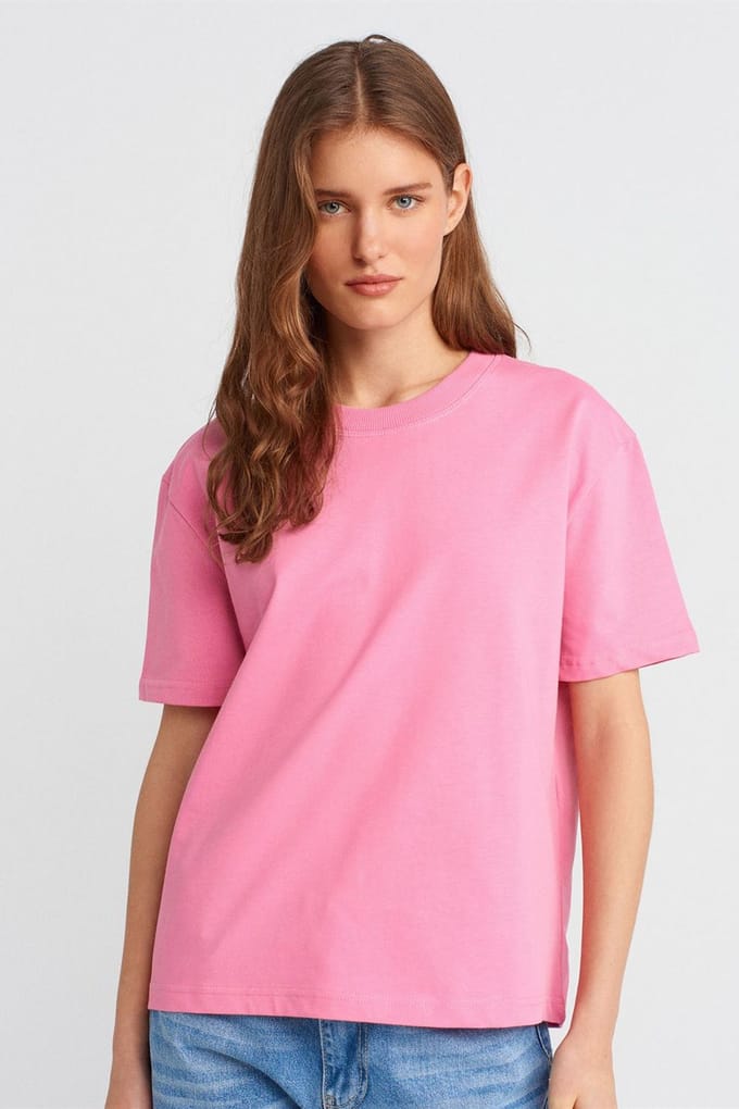 Dames Katoenen Crew Neck T-Shirt