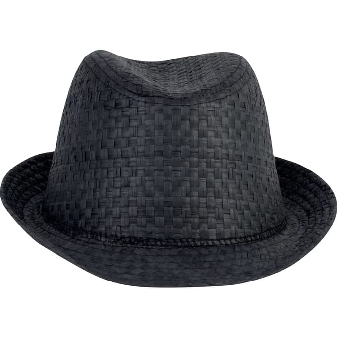 K-up Strohoed in retro Panama-stijl KP612 - Black - 59 cm