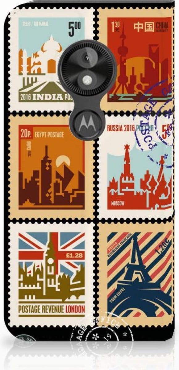 Book Case voor Motorola Moto E5 Play Book Cover Postzegels