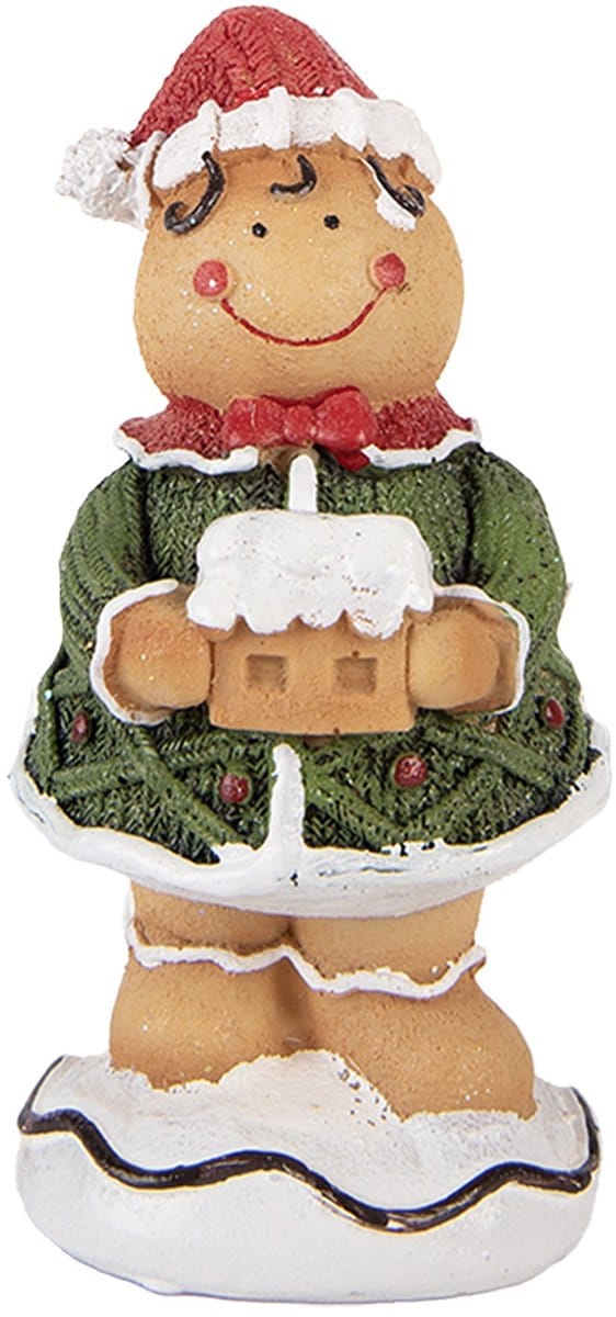 Clayre & Eef Kerstdecoratie Beeld 9x8x16 cm Bruin Polyresin