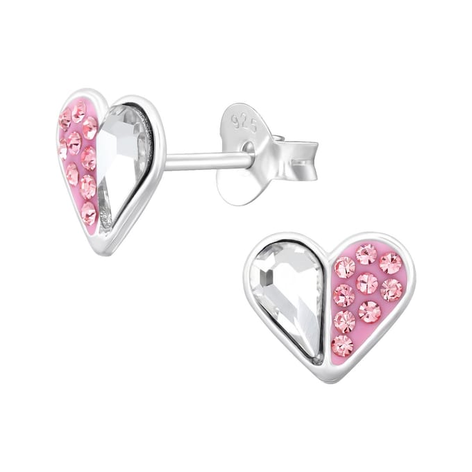 Oorbellen meisje hartje - liefde - roze - prinses - glitter