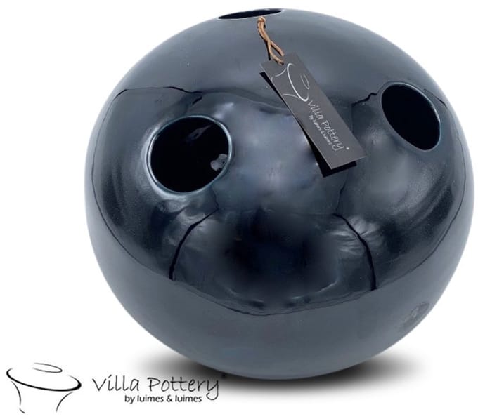 Marrakech Vaas Blauw Zwart D25 x H22