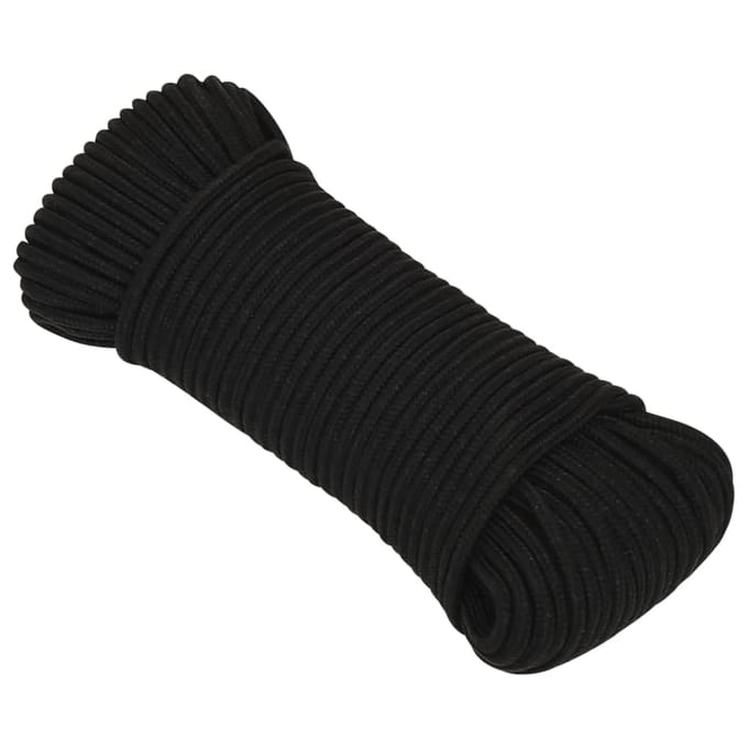 vidaXL - Werktouw - 5 - mm - 25 - m - polyester - zwart