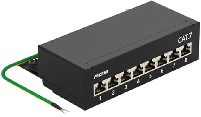 CAT 7 Patchpaneel 8 Poorten - Afgeschermd LSA Verdelerveld voor Gigabit Netwerk