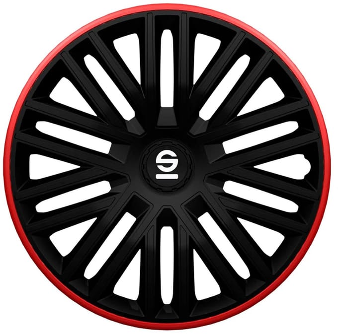Sparco Wieldoppen Bergamo 15 inch Zwart Rood - 4 stuks
