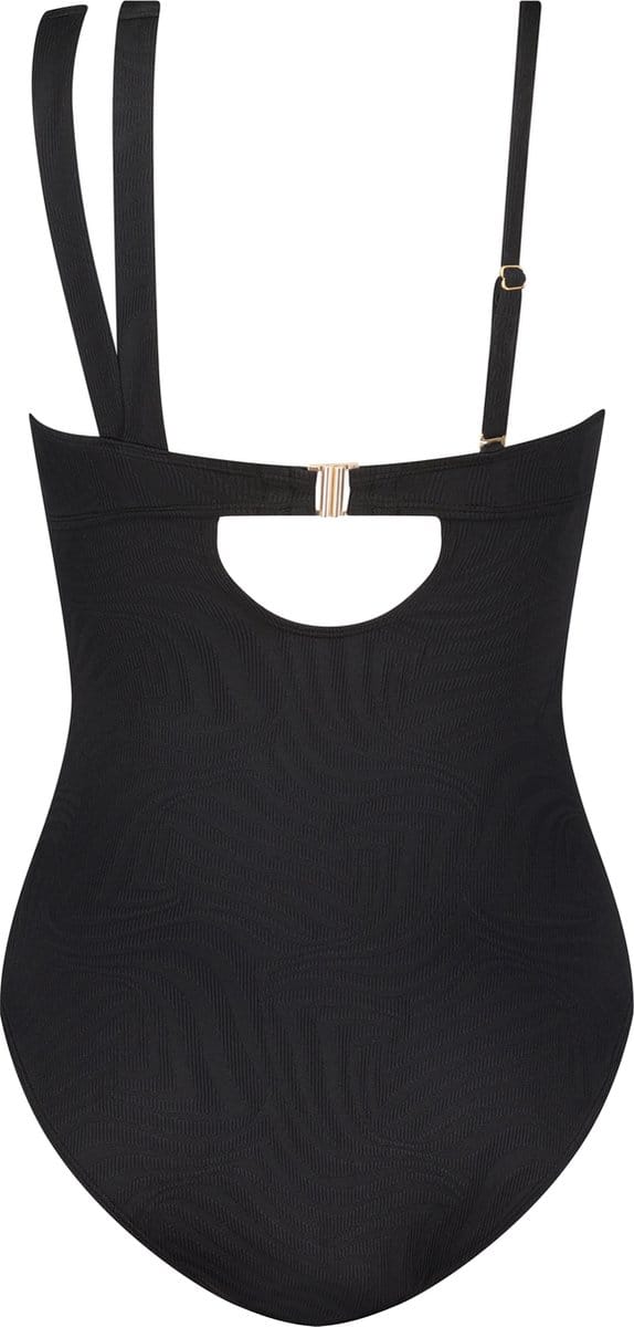 Beachlife - Maat 36 (Cupmaat D) - Black Swirl Dames Badpak
