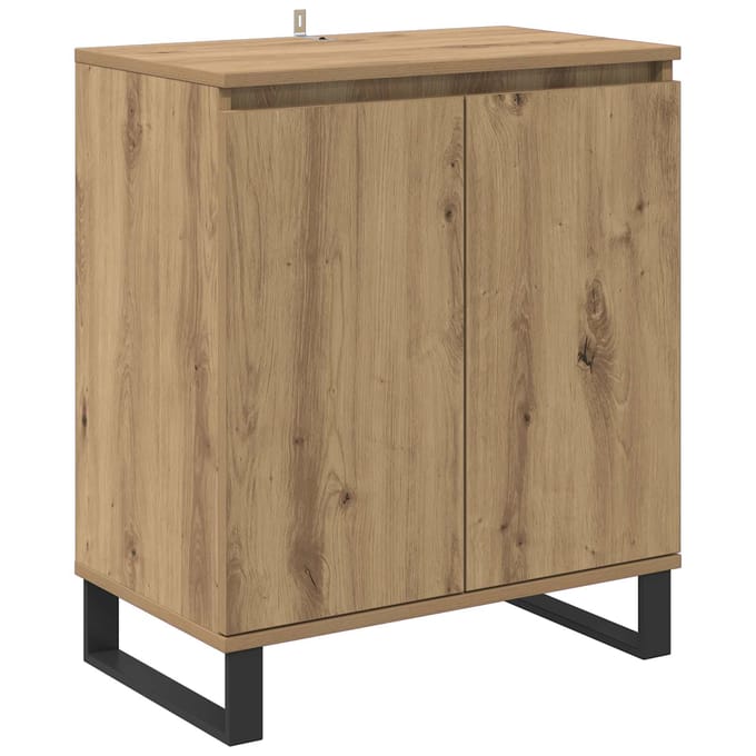 vidaXL - Dressoir - Artisan - Eiken - 60 - x - 35 - x - 70 - cm - Bewerkt - hout