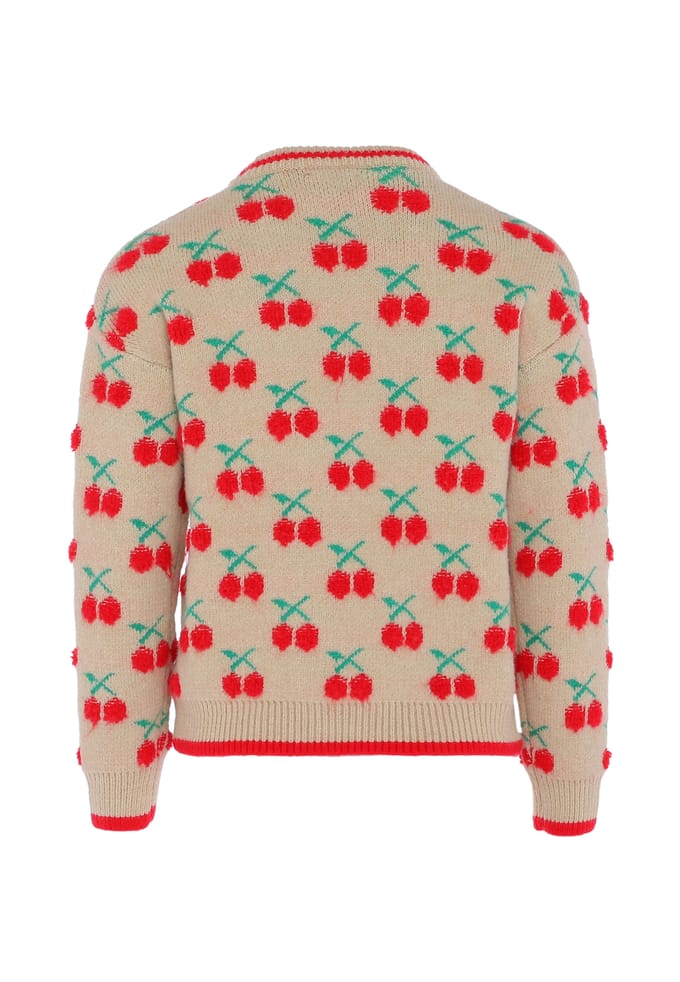 Mymo Jumper Dames GEBROKEN WIT KERSENROOD