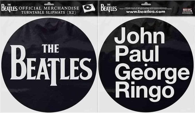 The Beatles - Drop T Logo & JPGR Platenspeler Slipmat - Zwart