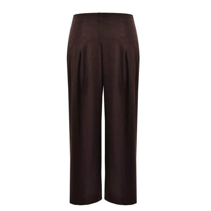 Satijnen hoge taille brede broek voor dames Mat Fashion