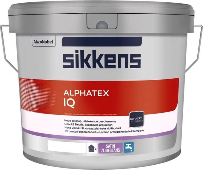Sikkens Alphatex IQ Zijdeglans - 10 Liter - Wit / Kleur   8711115338965   Verf