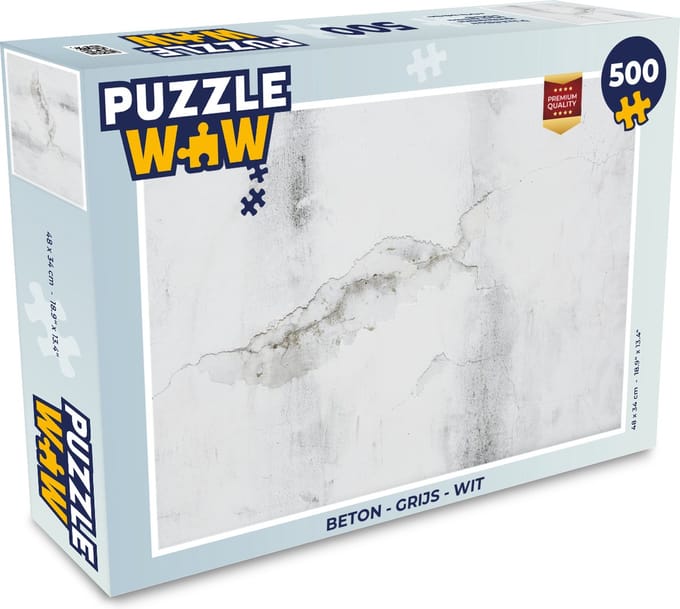 Puzzel Beton - Grijs - Wit - Legpuzzel - Puzzel 500 stukjes