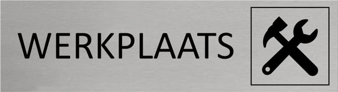 CombiCraft Aluminium deurbordje Werkplaats 165x45mm - per stuk