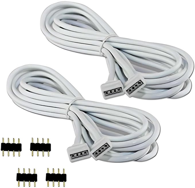 Verlengkabel 2 m 2 stuks voor LED RGB Strip 4 pins