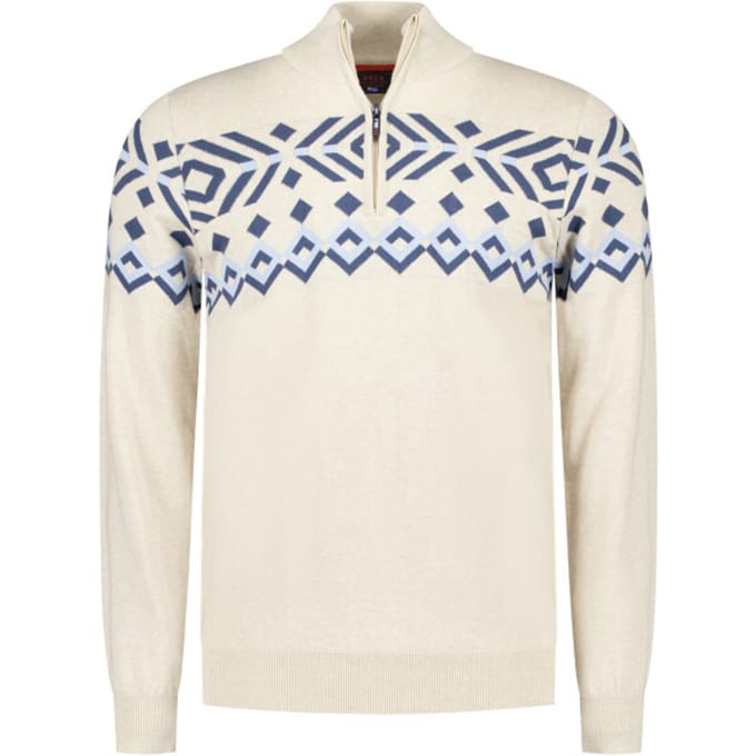 NZA - Ecru katoenen half zip trui