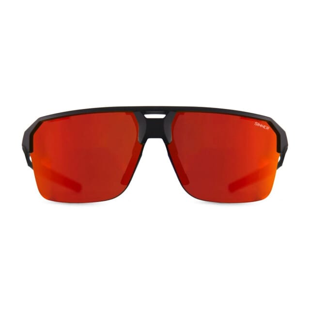 SINNER Bolt - Sportbril/ Zonnebril - Zwart - Rode lens - Unisex - One size - BIO based frame