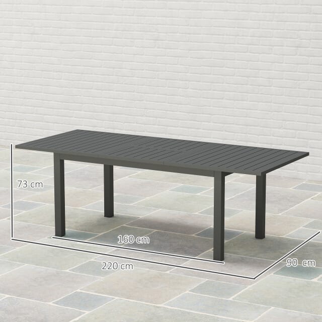 4goodz Tuintafel uitschuifbaar weerbestendig aluminium 160/220x90 cm -