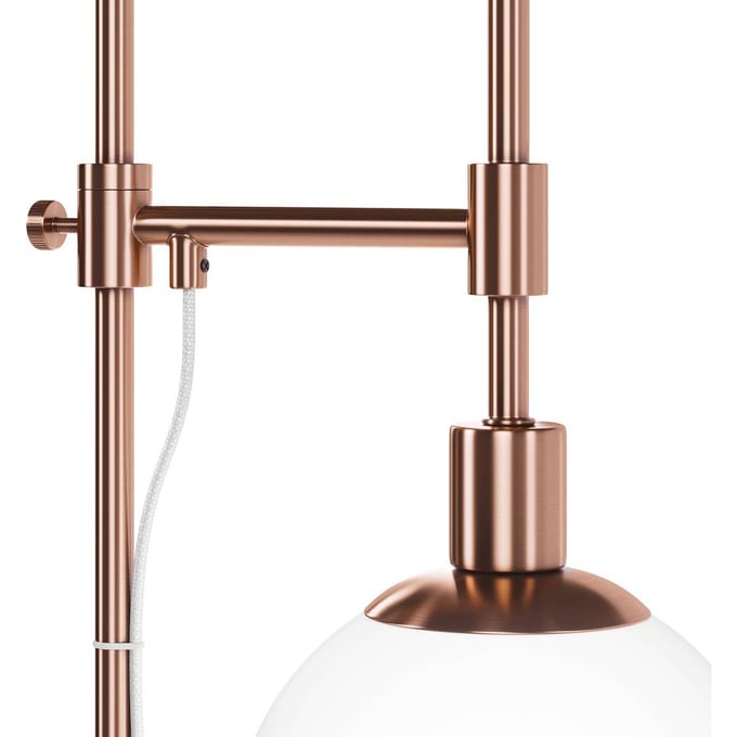 Maytoni vloerlamp Erich, messing rosé, glas/metaal, 1-lamp.