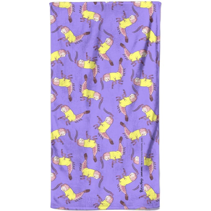 Rick and Morty Aww Geez Pattern Beach Towel