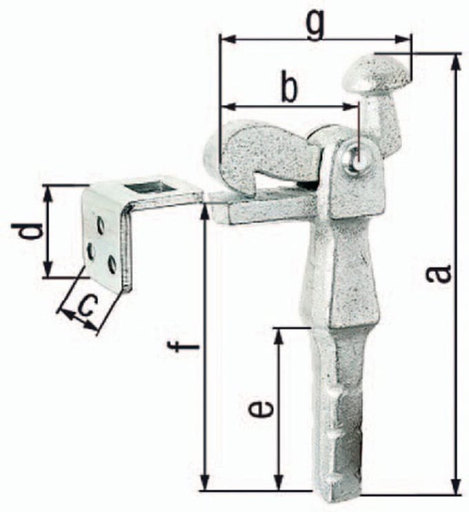 GAH Gate Brake - Grijs Gietijzer - Gedraaid - 6.5 mm