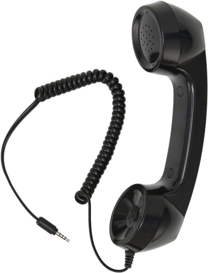 Retro 3.5mm Telefoon Ontvanger - Multifunctionele Handset met Geluidsregeling
