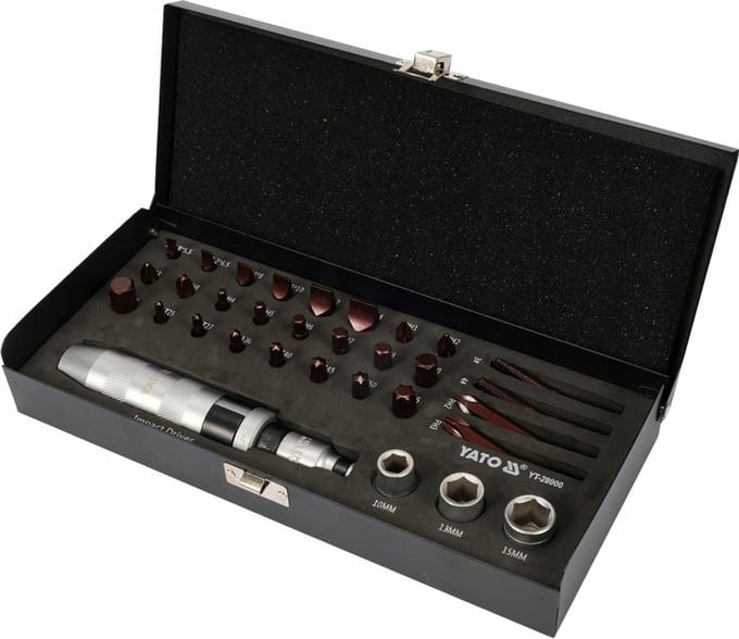 Yato Slagmoersleutel Set met Wisselbits - Metalen Koffer