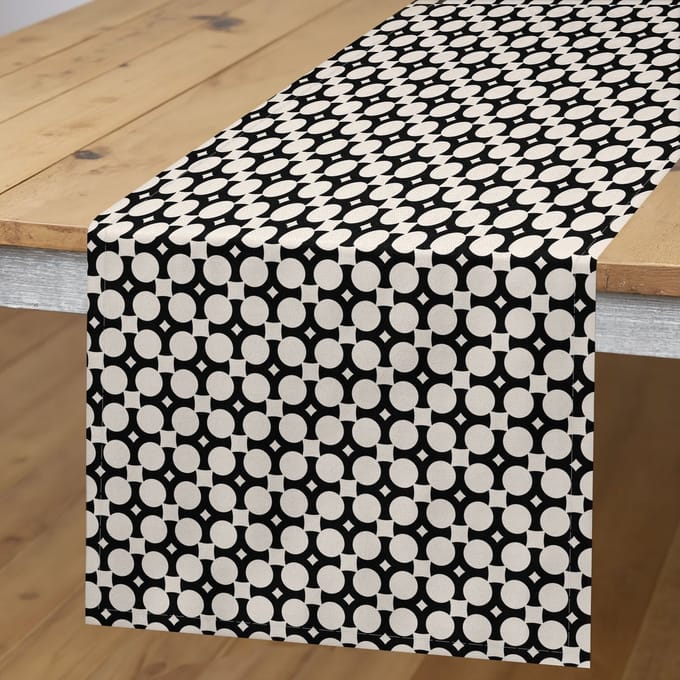 ABAKUHAUS Abstracte Tafelloper – Monochroom 40x180 cm – Antraciet