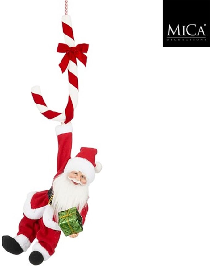 Mica Decorations kersthanger kerstman rood / wit 36 x 16 x 82 cm